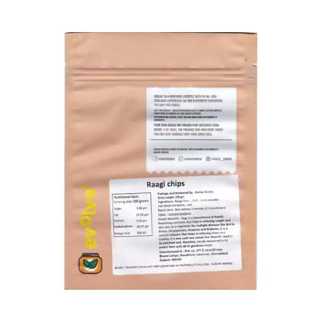 Evolve Raagi Chips (1 Packet Of 100 gm Snacks)
