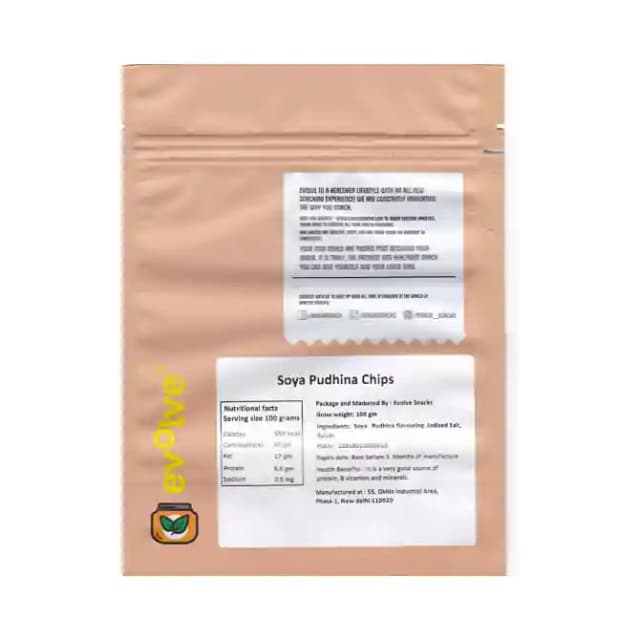 Evolve Soya Pudhina Chips (1 Packet Of 100 gm Snacks)