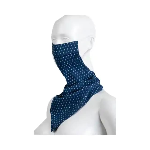 Faballey Scarf Mask Indigo Dotted (1 Packet Of 1 Mask)