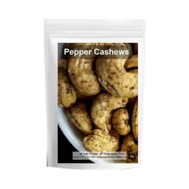 Fabbox Cashews Pepper (1 Packet Of 70 gm Dry Fruits)