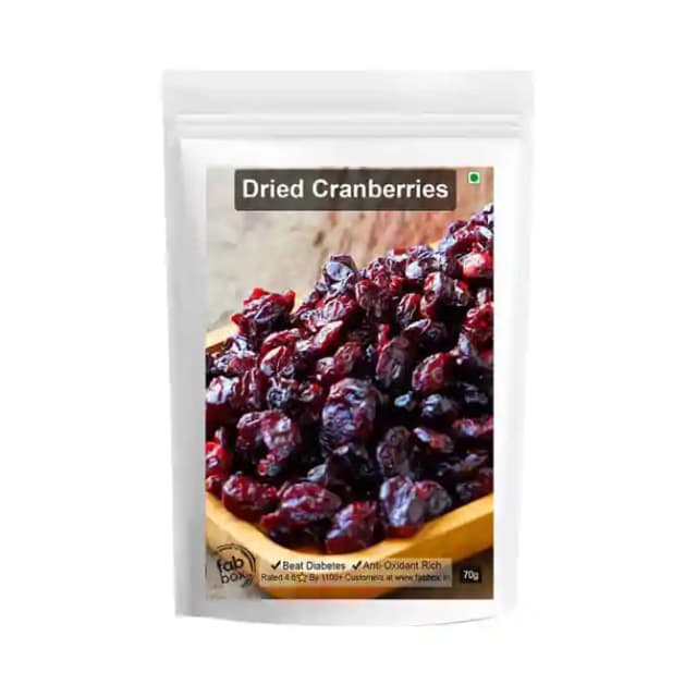 Fabbox Dried Cranberries (1 Packet Of 70 gm Dry Fruits)