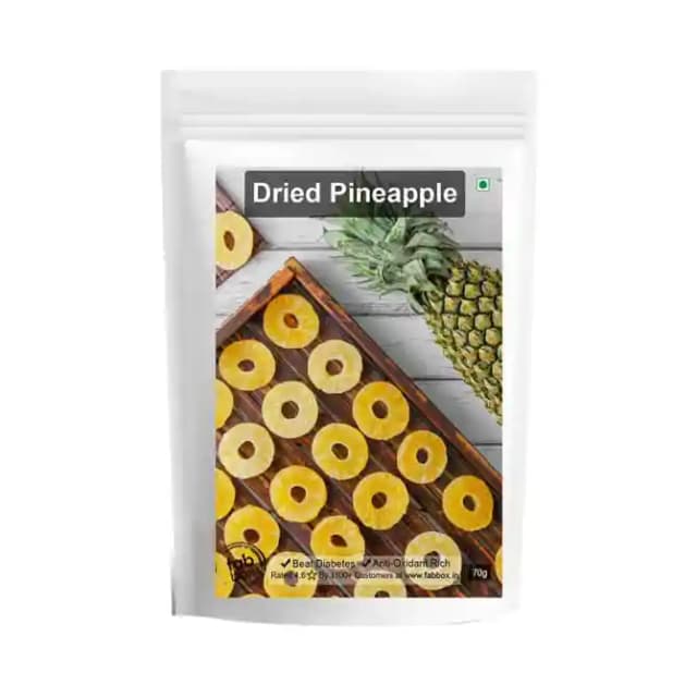 Fabbox Dried Pineapple (1 Packet Of 70 gm Dry Fruits)
