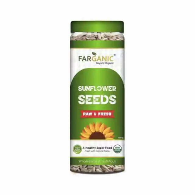Farganic Sunflower Seeds Raw & Fresh (1 Bottle of 150 gm Seeds)