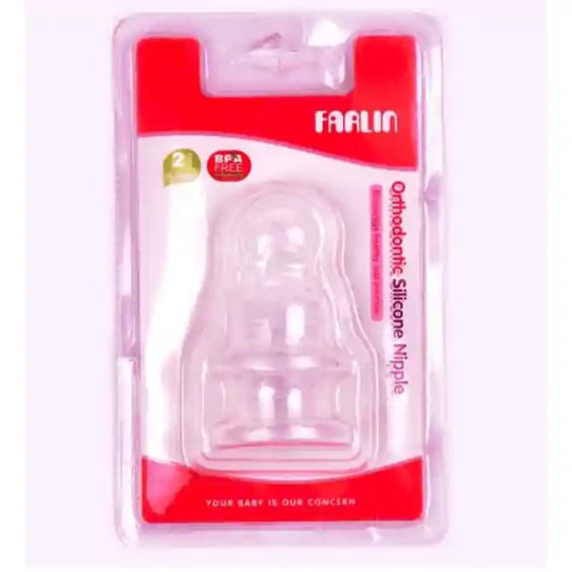 Farlin Orthodontic Silicone Nipple Medium (1 Packet Of 2 Nipples)