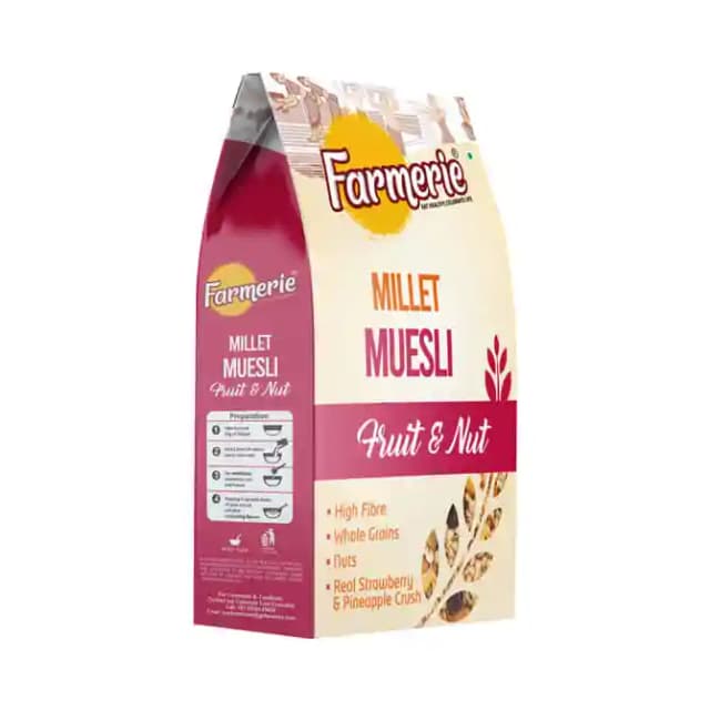 Farmerie Millet Muesli Fruit and Nut (1 Box Of 400 gm Muesli)