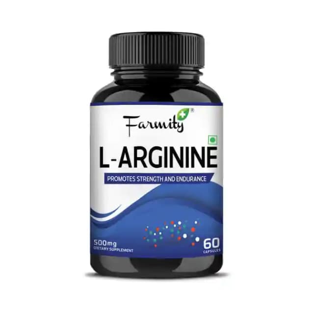 Farmity L Arginine 500mg (1 Bottle of 60 capsules)