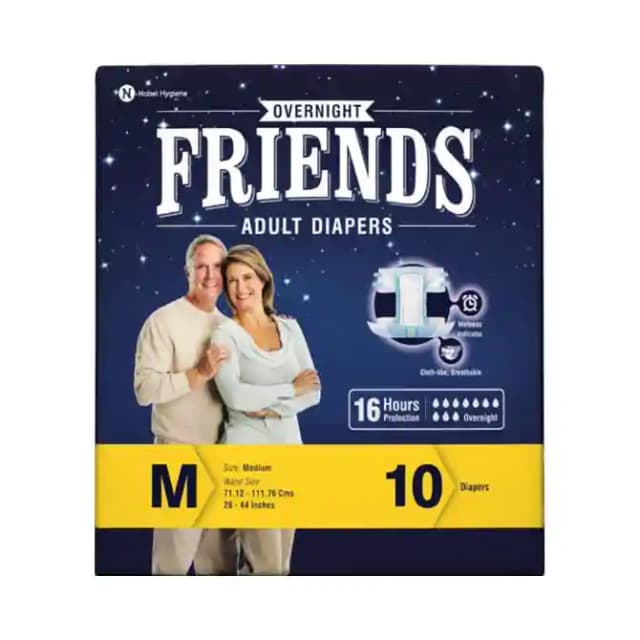 Friends Overnight Adult Diaper Medium (1 Packet Of 10 pieces)
