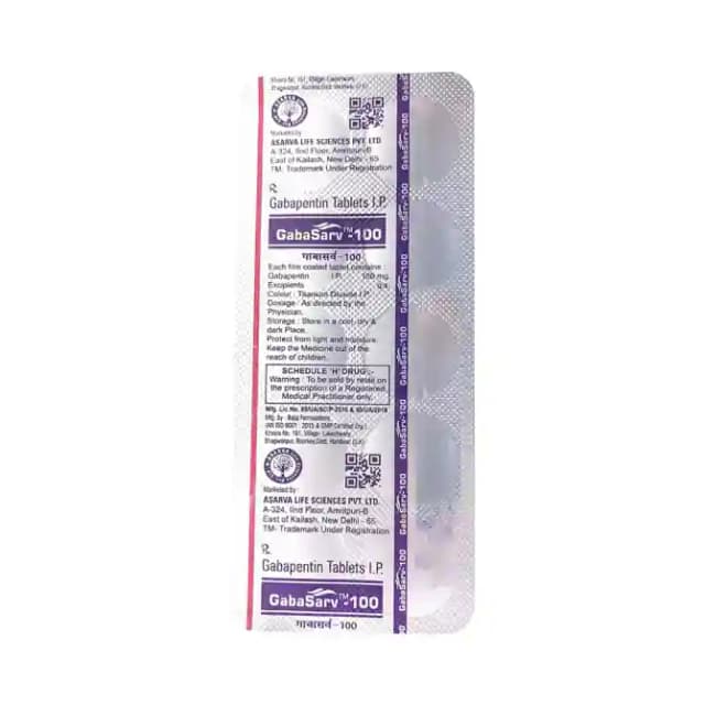 Gabasarv 100 (10 tablets in 1 strip)