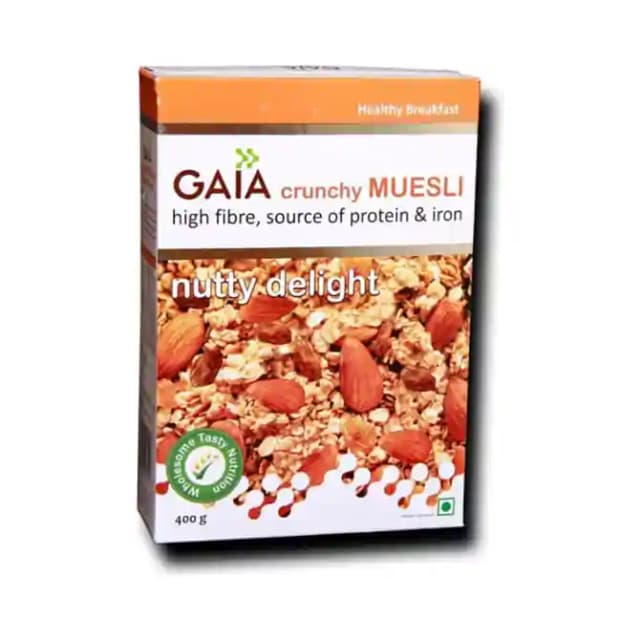 GAIA Crunchy Muesli Nutty Delight (1 Packet Of 400 gm Muesli)