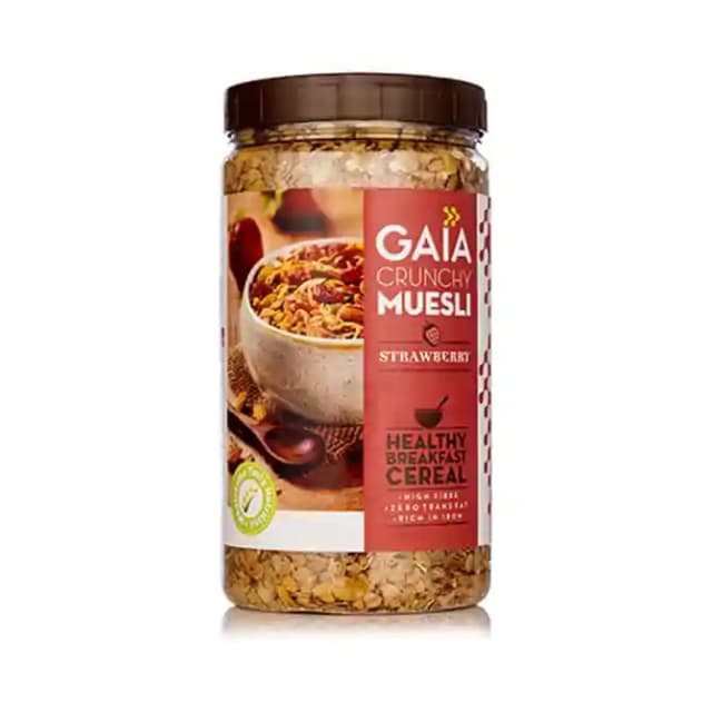 GAIA Crunchy Muesli Strawberry (1 Packet Of 1 kg Muesli)