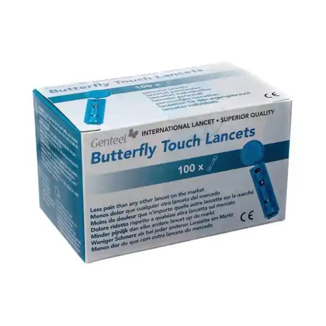 Genteel Butterfly Touch Lancets (1 Box Of 100 lancets)