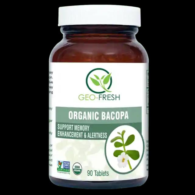 Geo Fresh Organic Bacopa 750mg (1 Bottle of 90 tablets)