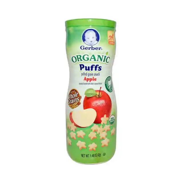 Gerber Organic Puffs Apple (1 Box Of 42 gm Snacks)