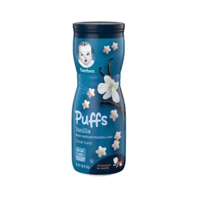 Gerber Puffs Cereal Snack Crawler 8+ Months Vanilla (1 Box Of 42 gm Snacks)