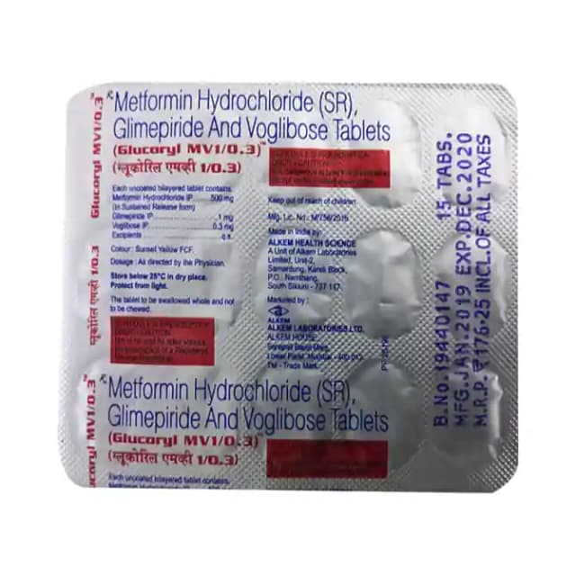 Glucoryl MV1/0.3 SR (15 tablets sr in 1 strip)