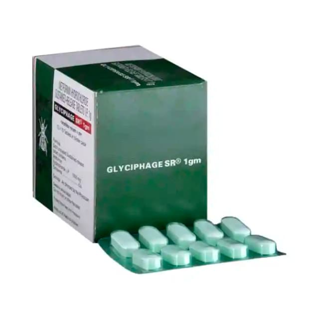 Glyciphage SR 1gm (10 tablets sr in 1 strip)