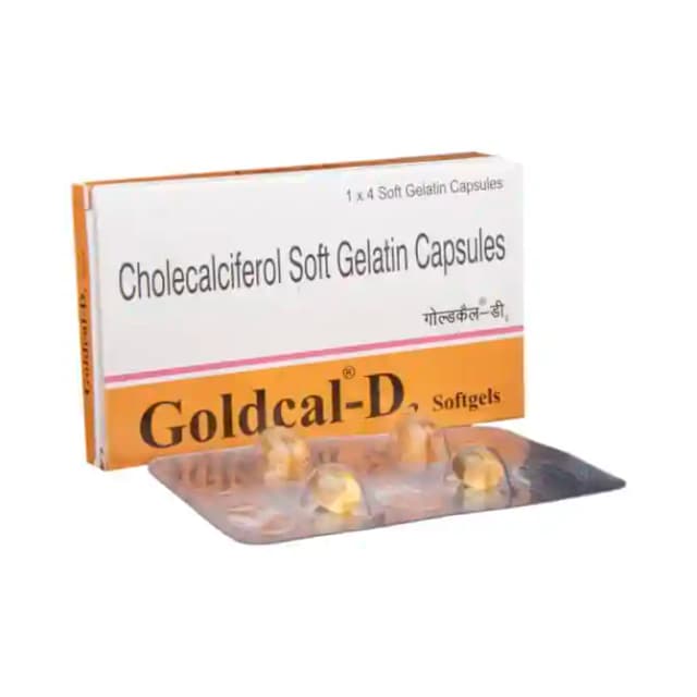 Goldcal D3 Softgels (1 Strip Of 4 soft gelatin capsules)