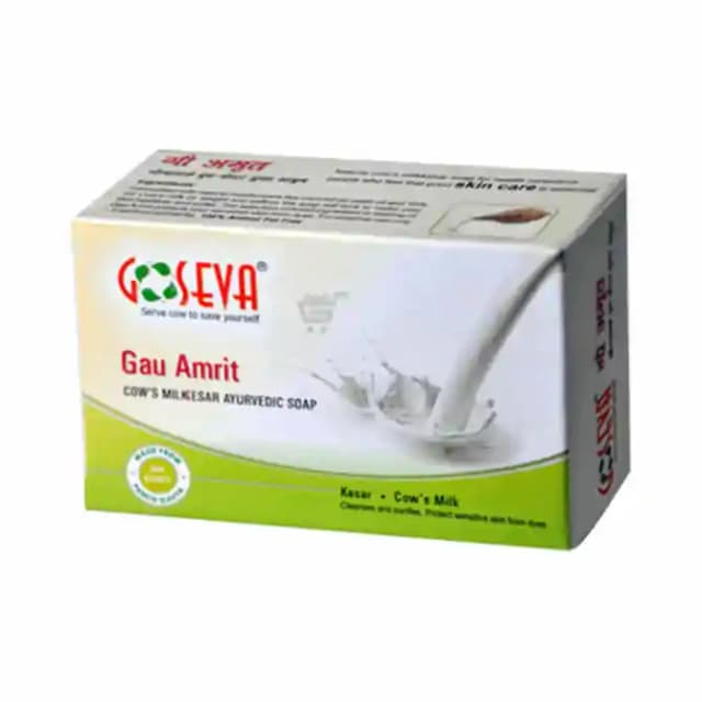 Goseva Gau Amrit Milk Kesar Soap (1 Packet Of 75 gm Soap)