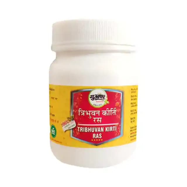 Guapha Ayurveda Tribhuvan Kirti Ras (1 Bottle of 50 gm tablets)