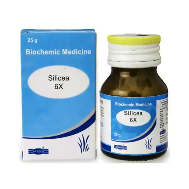 Hapdco Silicea Biochemic 6X (1 Bottle of 25 gm Biochemic tablets)