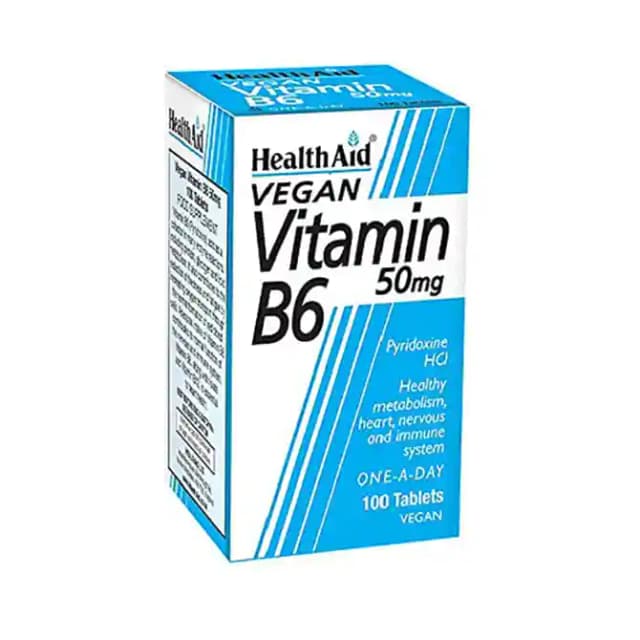 Healthaid Vitamin B6 50mg (1 Bottle of 100 tablets)