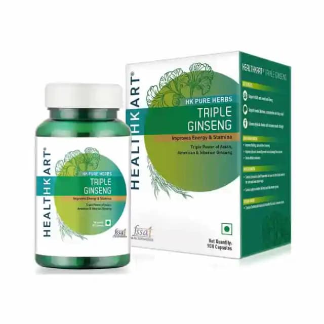 HealthKart Triple Ginseng (1 Bottle of 90 capsules)