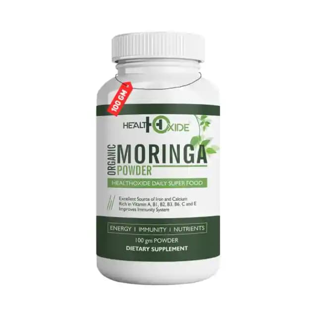 HealthOxide Organic Moringa Powder (1 Bottle of 100 gm Powder)