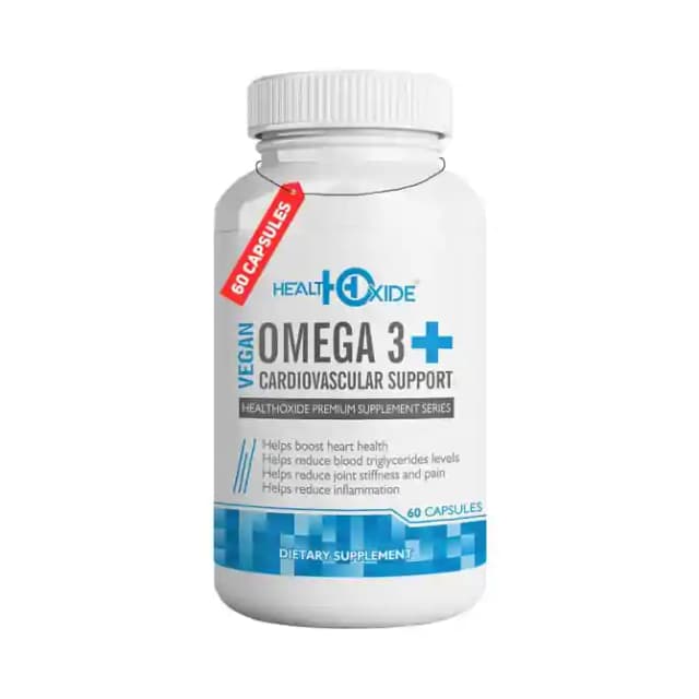 HealthOxide Vegan Omega 3+ (1 Bottle of 60 capsules)