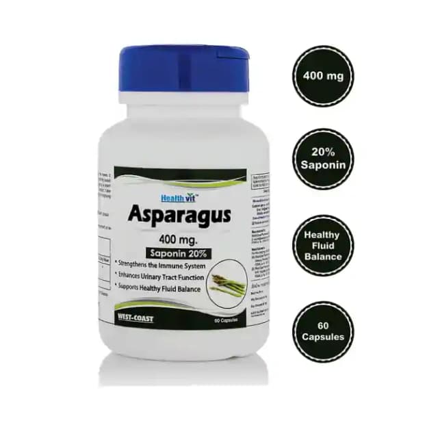 HealthVit Asparagus 400mg (1 Bottle of 60 capsules)