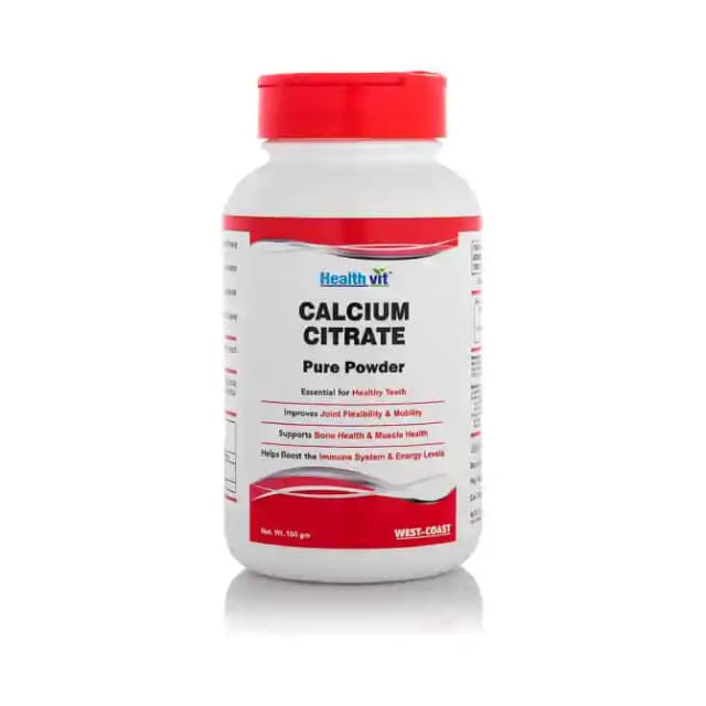 HealthVit Calcium Citrate Pure Powder (1 Bottle of 100 gm Powder)