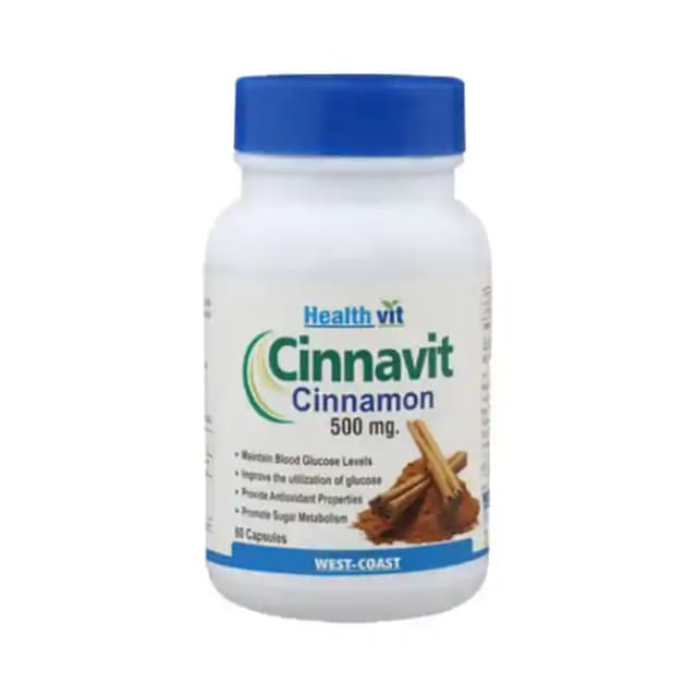 HealthVit Cinnavit 500mg (1 Bottle of 60 capsules)
