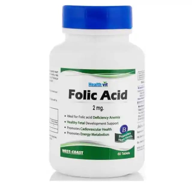 HealthVit Folic Acid 2mg (1 Bottle of 60 tablets)