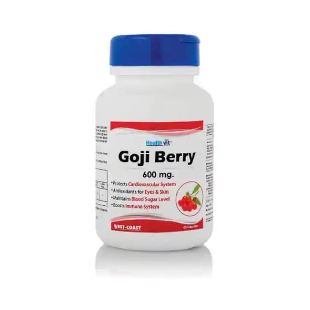 HealthVit Goji Berry 600mg (1 Bottle of 60 capsules)