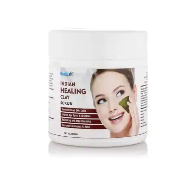 HealthVit Indian Healing Clay Scrub (1 Jar Of 100 gm Scrub)