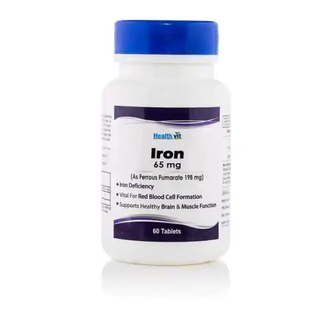HealthVit Iron 65mg (1 Bottle of 60 tablets)