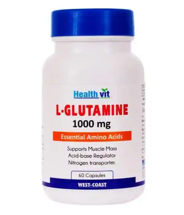 HealthVit L Glutamine 1000mg (1 Bottle of 60 capsules)
