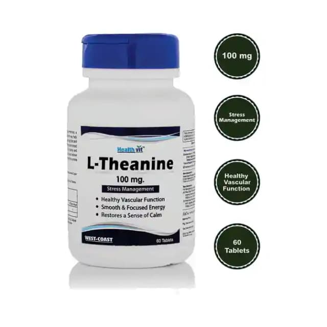 HealthVit L Theanine 100mg (1 Bottle of 60 tablets)