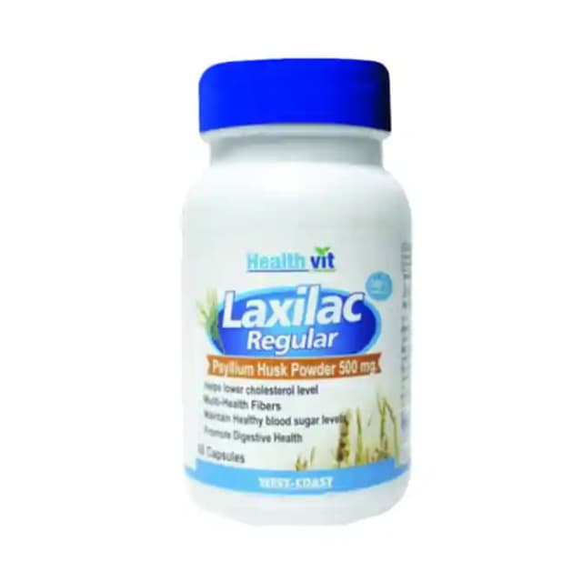 HealthVit Laxilac Regular (1 Bottle of 60 capsules)