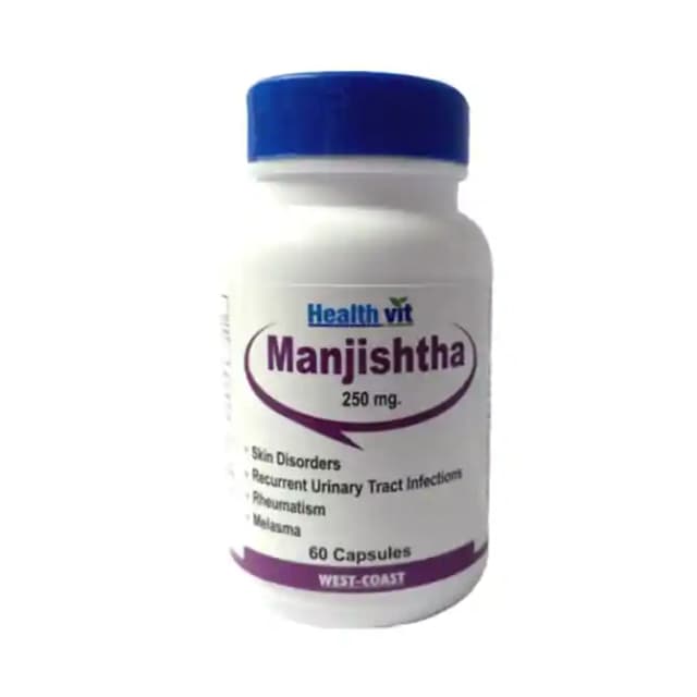 HealthVit Manjishtha 250mg (1 Bottle of 60 capsules)