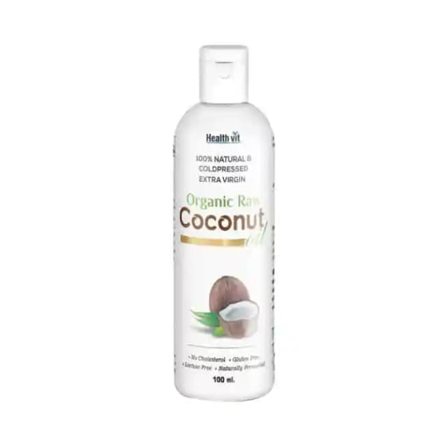 HealthVit Organic Raw Coconut Oil (1 Bottle of 100 ml Oil)