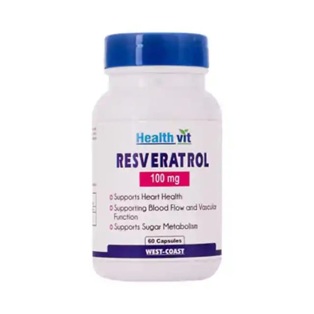 HealthVit Resveratrol 100mg (1 Bottle of 60 capsules)