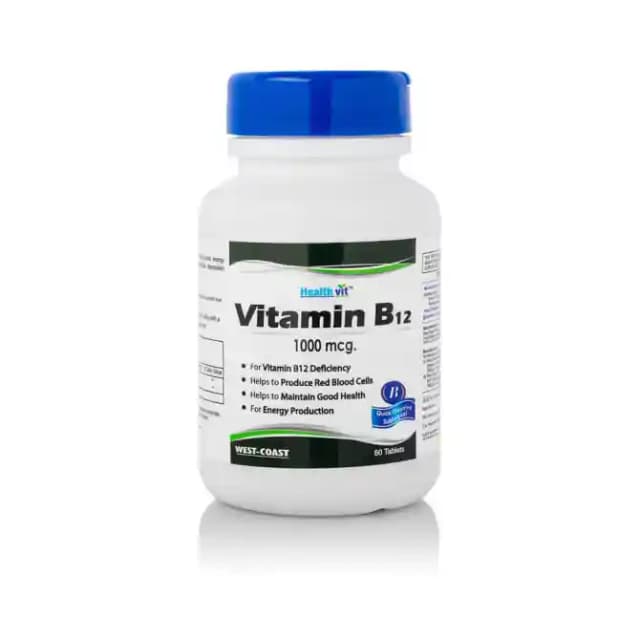 HealthVit Vitamin B12 1000mcg (1 Bottle of 60 tablets)