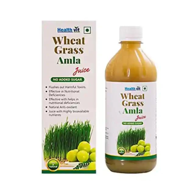 HealthVit Wheat Grass Amla Juice (1 Bottle of 500 ml Juice)