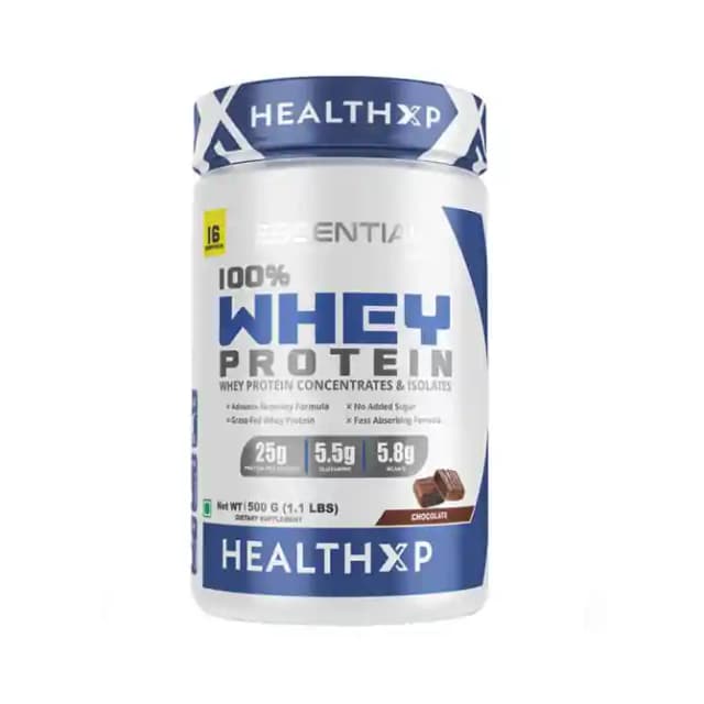 HealthXP 100% Whey Protein Chocolate (1 Jar Of 500 gm Powder)