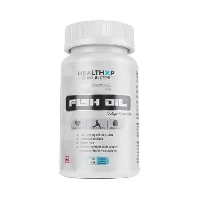 HealthXP Fish Oil Softgel (1 Bottle of 120 soft gelatin capsules)