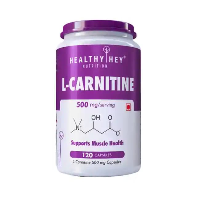 HealthyHey L Carnitine 500mg (1 Bottle of 120 capsules)