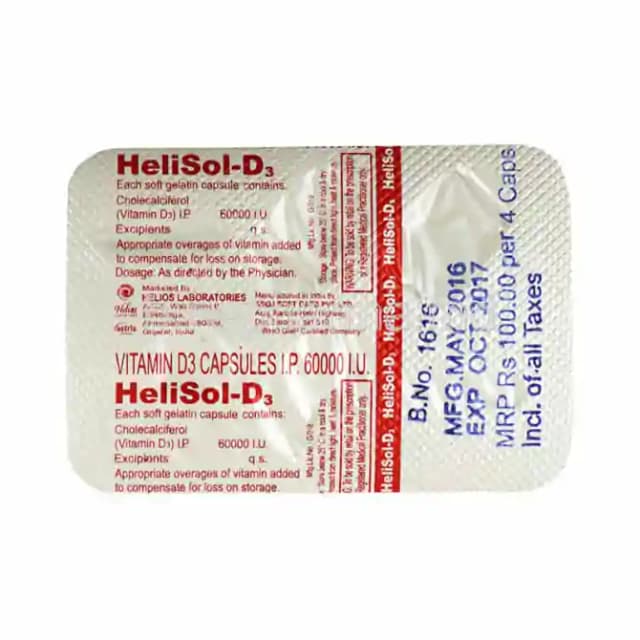 Helisol D3 60K (1 Strip Of 4 capsules)