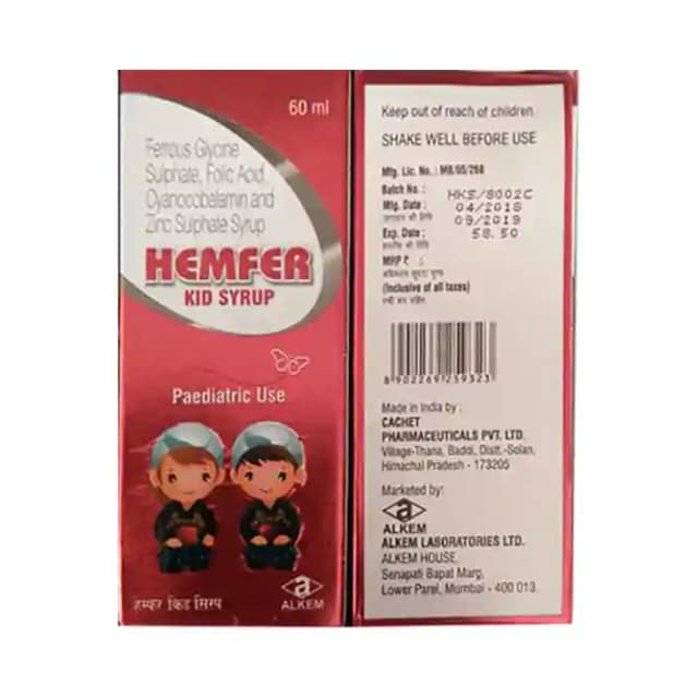 Hemfer Kid Syrup (1 Bottle of 60 ml Syrup)