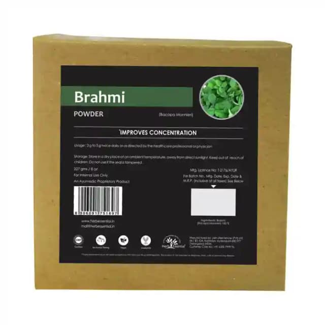 Herb Essential Brahmi Powder (1 Box Of 227 gm Powder)