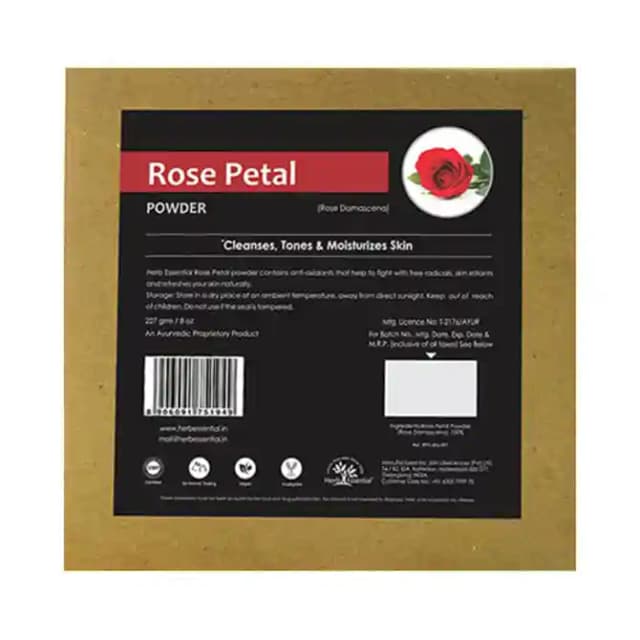 Herb Essential Rose Petal Powder (1 Box Of 227 gm Powder)